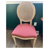 LOUIS XVI STYLE CHAIR, CANE BACK, UPHOLSTERED