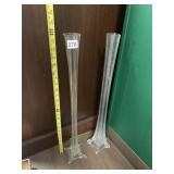 CLEAR GLASS TRUMPET VASES, COCKTAIL MIXING GLASS