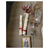 BIRCH DECORATIVE LOGS, GOLD GLITTER SNOWFLAKE