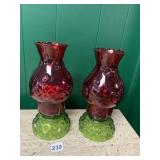 PR MOON AND STARS CRANBERRY & GREEN GLASS