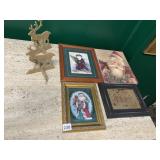FRAMED CHRISTMAS ART PRINTS, NOEL CROSS STITCH,