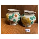 MEXICO HAND-PAINTED CERAMIC CUPS, FLORAL DECOR.