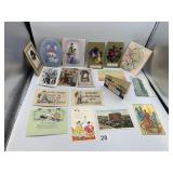 VTG POSTCARDS, GREETING CARDS, ASSORTED DESIGNS