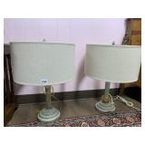 RESTORATION HARDWARE PATINATED PENDANT LAMPS W/