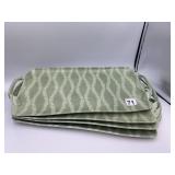 RECTANGULAR SERVEWARE TRAYS, MINT GREEN LEAF