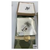 WILLIAMS-SONOMA DECORATIVE NAPKINS, PALM TREE &