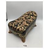 BLACK LACQUERED PIANO SHAPE TRINKET BOX, GILT