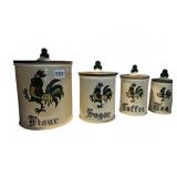 METLOX POTTETRAD CERAMIC CANISTERS, ROOSTER