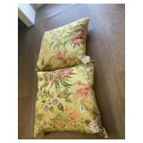 THROW PILLOWS, TROPICAL FLORAL PRINT, LIGHT