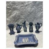 PICO JAPAN JASPERWARE STYLE DECORATIVE VASES AND