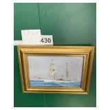 FRAMED MARITIME ART PRINT, TALL SHIP SAILING