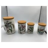 THE GARDEN 1972 CERAMIC CANISTERS, BOTANICAL &