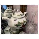 PORTMEIRION THE HOLLY & THE IVY TEAPOT, CLEAR CUT