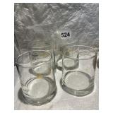 CHEQUERS SCOTTISH TOAST GLASS TUMBLERS W/ GOLD