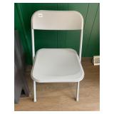 METAL FOLDING UTILITY CHAIR, LIGHT GRAY PLASTIC
