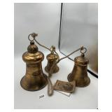 WZARD DECOR - DISTRESSED METAL HANGING BELLS,