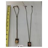 VTG BRONZE-TONE LOCKET NECKLACES W/ ILLUSTRATED