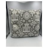 DAHLIA & GRACE THROW PILLOW, GREY & WHITE