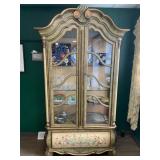 ORNATE CURIO CABINET, GLAZED DISPLAY DOORS,