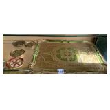 VERO LEGNO F. FLORENCE GILT WOOD SERVING TRAY W/