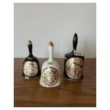 CHOKIN ART 24KT GOLD GILDED CERAMIC BELLS.