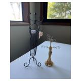 BLACK WIRE MANNEQUIN JEWELRY DISPLAY, GOLD TONE