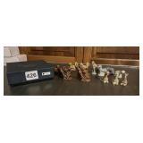 ASSORTED CERAMIC ANIMAL FIGURINES, BROWN AND GRAY