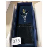 SWAROVSKI CRYSTAL FLOWER FIGURINE W/ YELLOW BUD,
