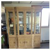 MODERN WOOD DISPLAY CABINET W/ GLASS DOORS,