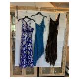 AIDAN MATTOX SILK METALLIC DRESS, CACHE PRINTED