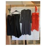 A.B.S. BY ALLEN SCHWARTZ RED RUFFLED DRESS,