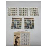 USA POSTAGE STAMPS, ASSORTED SHEETS, CLASSIC