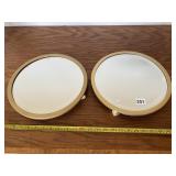 WEST | EMORY - ROUND MIRRORED TRAYS, GOLD-TONE
