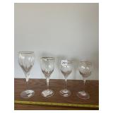 GORHAM ROHANTIQUE GOLD PATTERN STEMMED GLASSES,