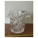 CUT CRYSTAL ICE BUCKET, STARBURST PATTERN,