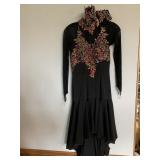 BLACK RHINESTONE EMBELLISHED DANCE GOWN, LONG
