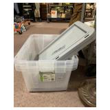 PROJECT SOURCE PLASTIC STORAGE TOTE, CLEAR W/