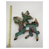 CHINESE CERAMIC WARRIOR PLAQUE, MYTHICAL BEAST