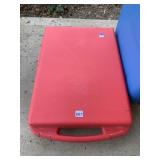 RED PLASTIC ORNAMENT SAFE STORAGE CASE W/ FOAM