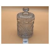 DITHRIDGE & COMPANY PRESSED GLASS COVERED JAR,