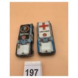 TIN POLICE AND AMBULANCE CARS, VINTAGE.