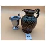 FARBERWARE SILVER-TONE CREAMER, JAPAN CERAMIC