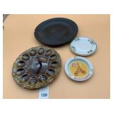 ASSORTED CERAMIC & METAL SERVING PIECES, WALT