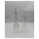 CLEAR GLASS HURRICANE LAMP CHIMNEYS, PR.