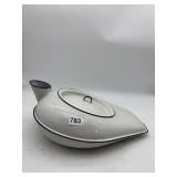 CESCO ENAMELWARE SLIPPER BEDPAN W/ LID, COLUMBIAN