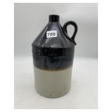 STONEWARE JUG, TWO-TONE GLAZE, NARROW NECK,