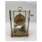 K WENINGER & OBERGELL MANTEL CLOCK, BRASS CASE,