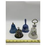 ERSKINE HAND-BLOWN GLASS BELL, CLOISONN FLORAL