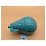 CERAMIC PEAR-SHAPED COVERED BOX, TURQUOISE
