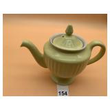 WELL CERAMIC TEAPOT, LIGHT GREEN, RIBBED BODY,